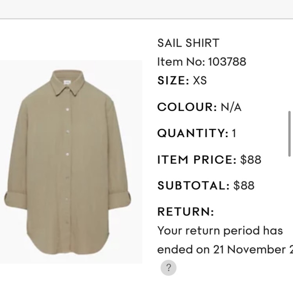 Wilfred Free Sail Shirt NWT